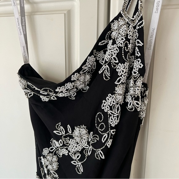 Vintage Y2k Floral Beaded Silk Prom Formal Dress - Picture 10 of 15